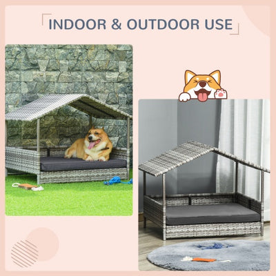 The Rattan Dog House Outdoor With Canopy