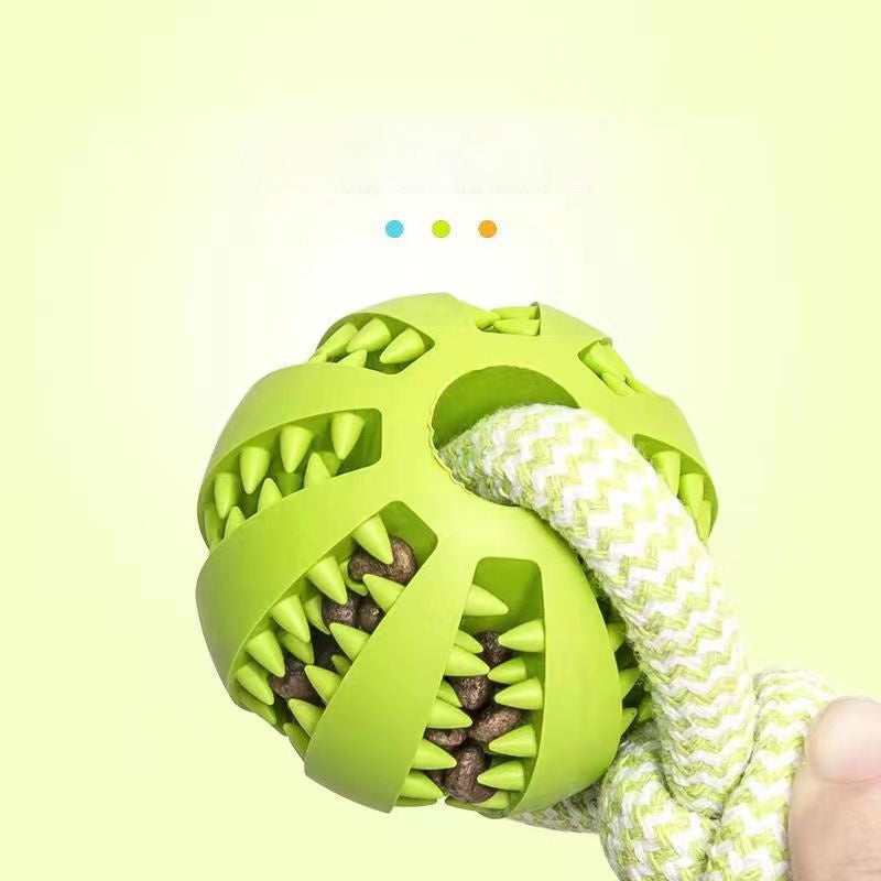 Dog Toys Treat Balls Interactive Hemp Rope Rubber Leaking