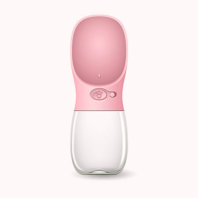 Pet Water Cup Outdoor Portable Water Bottle en couleur rose, bouteille légère et pratique pour les animaux.