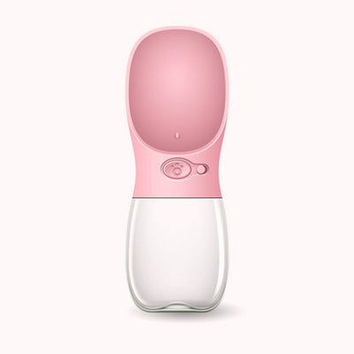 Pet Water Cup Outdoor Portable Water Bottle en couleur rose, bouteille légère et pratique pour les animaux.