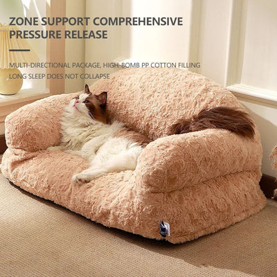 Plush Pet Sofa Bed - All-season, Non-slip