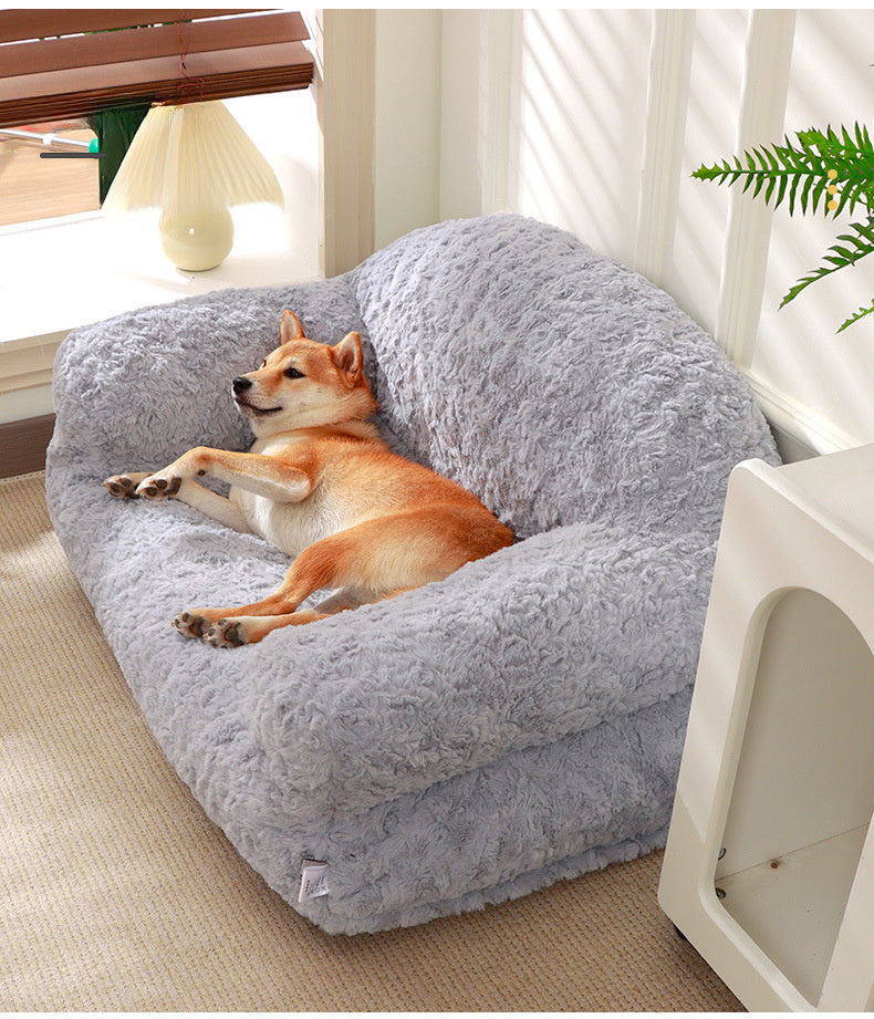 Plush Pet Sofa Bed - All-season, Non-slip