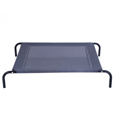 Lit Pour Chien Surélevé Capacité 40Kg Avec Cadre En Fer De Haute Qualité Et Toile En Textilène, 110X80X18Cm, Gris