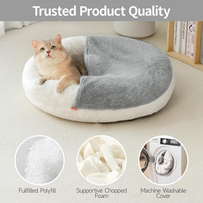 MEWOOFUN Enclosed Cat Bed Cave - Washable