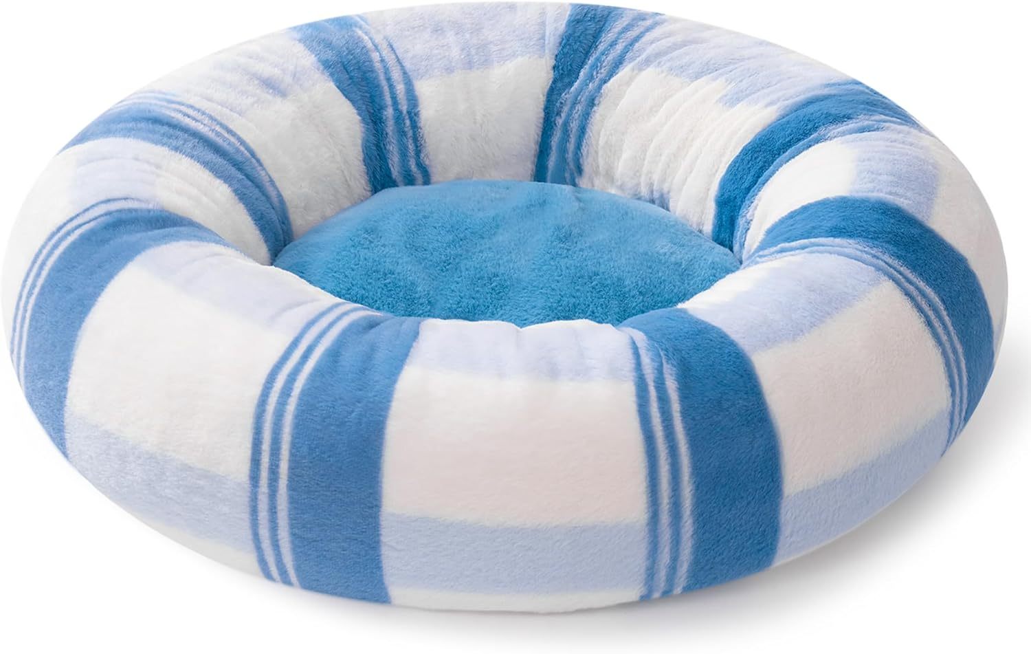 MEWOOFUN Plush Round Cat Bed For Indoor Cats