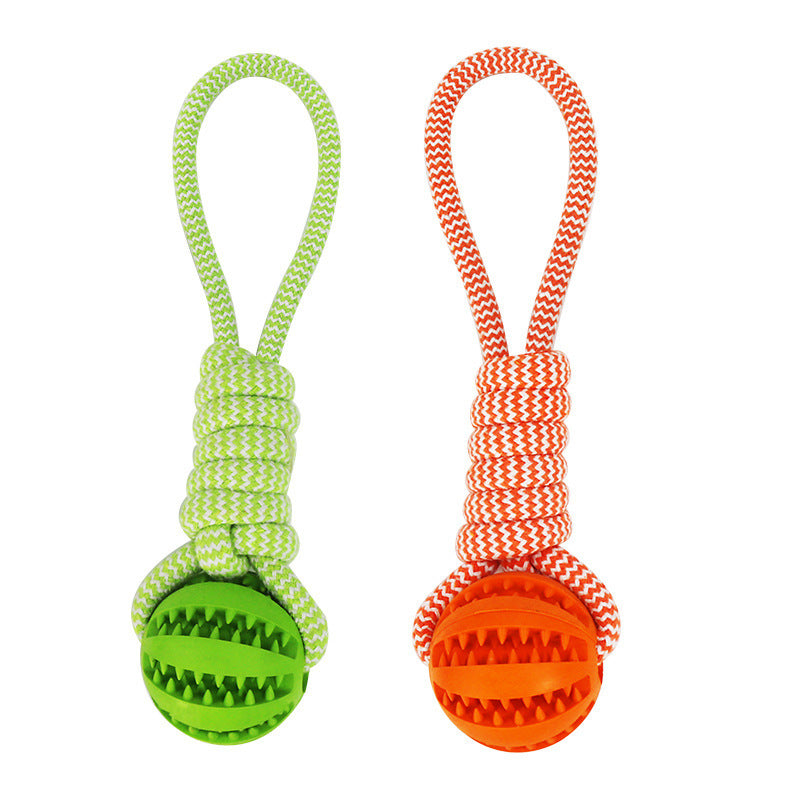 Dog Toys Treat Balls Interactive Hemp Rope Rubber Leaking