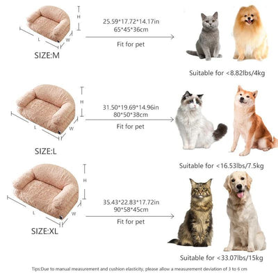 Plush Pet Sofa Bed - All-season, Non-slip