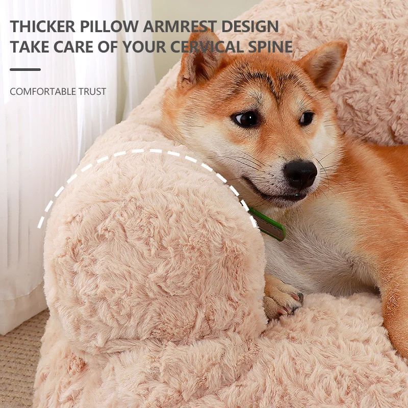 Plush Pet Sofa Bed - All-season, Non-slip
