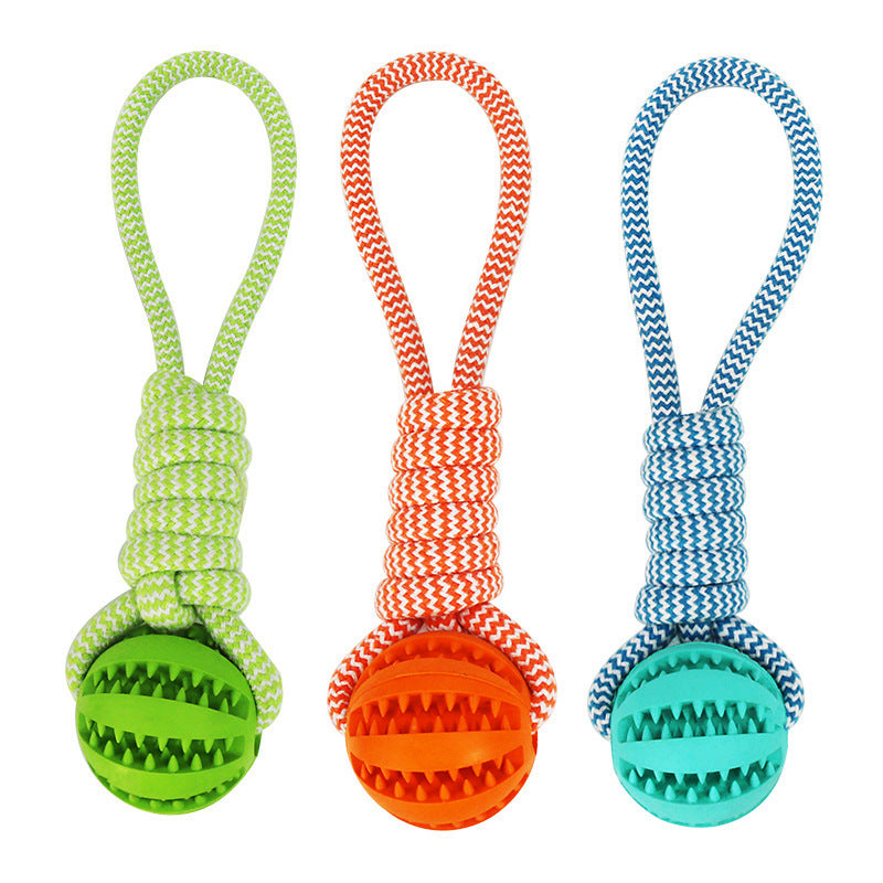Dog Toys Treat Balls Interactive Hemp Rope Rubber Leaking