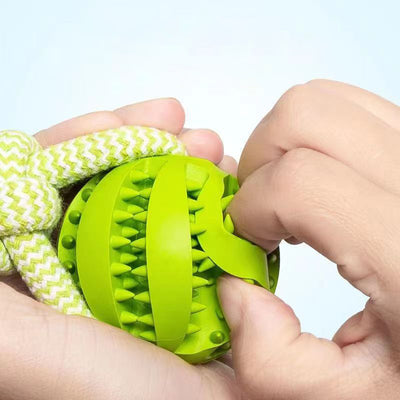 Dog Toys Treat Balls Interactive Hemp Rope Rubber Leaking