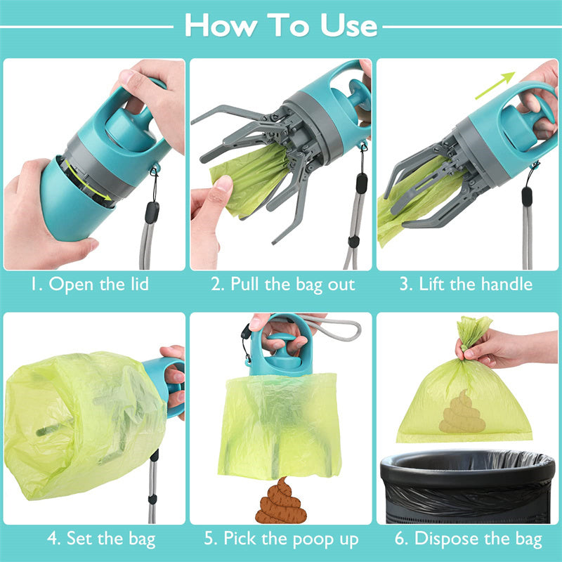 Portable Lightweight Dog Pooper Scooper With Built-in Poop