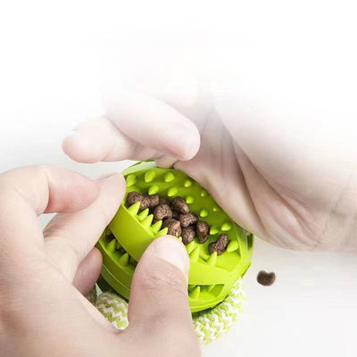 Dog Toys Treat Balls Interactive Hemp Rope Rubber Leaking