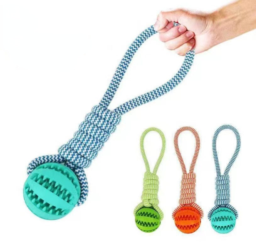 Dog Toys Treat Balls Interactive Hemp Rope Rubber Leaking